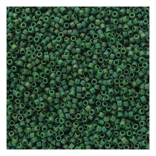 Sundaylace Creations & Bling Delica Beads Delica 11/0 Frosted Glazed Rainbow Green Emerald Matte AB (2312v)
