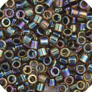 mi Delica Beads Delica 11/0 RD Dark Amber AB Lined-Dyed (0089v)