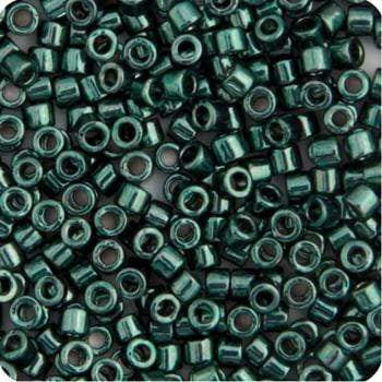Sundaylace Creations & Bling Delica Beads Delica 11/0 RD Dark Green Teal Opaque Nickel Plated Dyed Metallic (0458v)