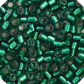 Sundaylace Creations & Bling Delica Beads Delica 11/0 RD Emerald Silver Lined-Dyed (0605v)