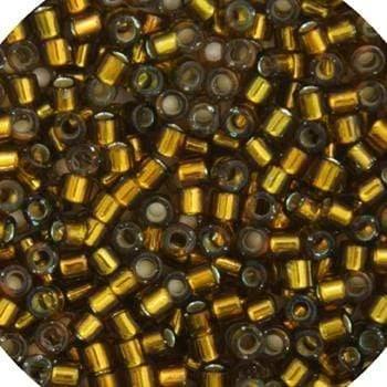 Sundaylace Creations & Bling Delica Beads Delica 11/0 RD Golden Olive Silver Lined-Dyed (0604v)