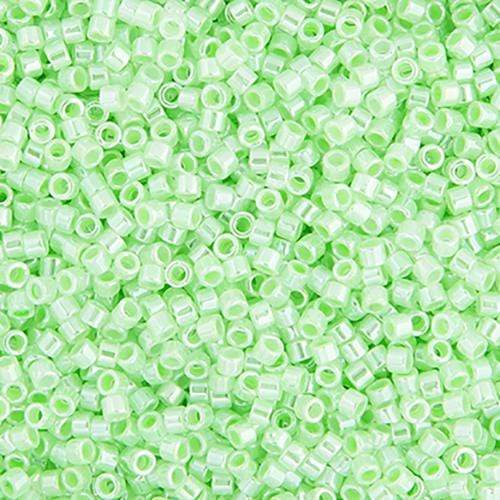 Sundaylace Creations & Bling Delica Beads Delica 11/0 RD Light Crystal Green Ceylon Lined-Dyed (0237v)