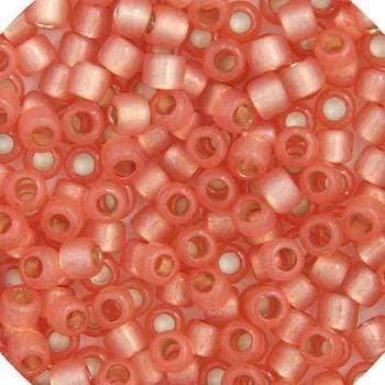 Sundaylace Creations & Bling Delica Beads Delica 11/0 RD Peach Alabaster/Opal Silver Lined-Dyed (0622v)