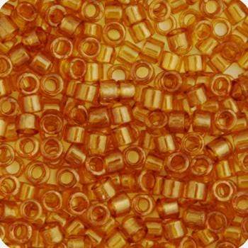 Sundaylace Creations & Bling Delica Beads Delica 11/0 RD Yellow Saffron Transparent Gold Luster (0118v)