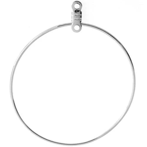 Sundaylace Creations & Bling Basics HOOP LINK ROUND 38mm Silver Colour *10 pieces