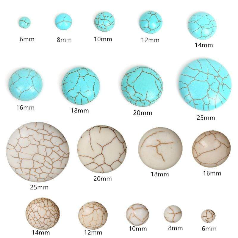 Sundaylace Creations & Bling Stone Gem Howlite Semi-Precious Stone, White/Ivory Round, Oval and Teardrop shaped, Stone Gem