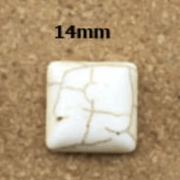 Sundaylace Creations & Bling Stone Gem 14mm Square Howlite Semi-Precious Stone, White/Ivory Round, Oval and Teardrop shaped, Stone Gem