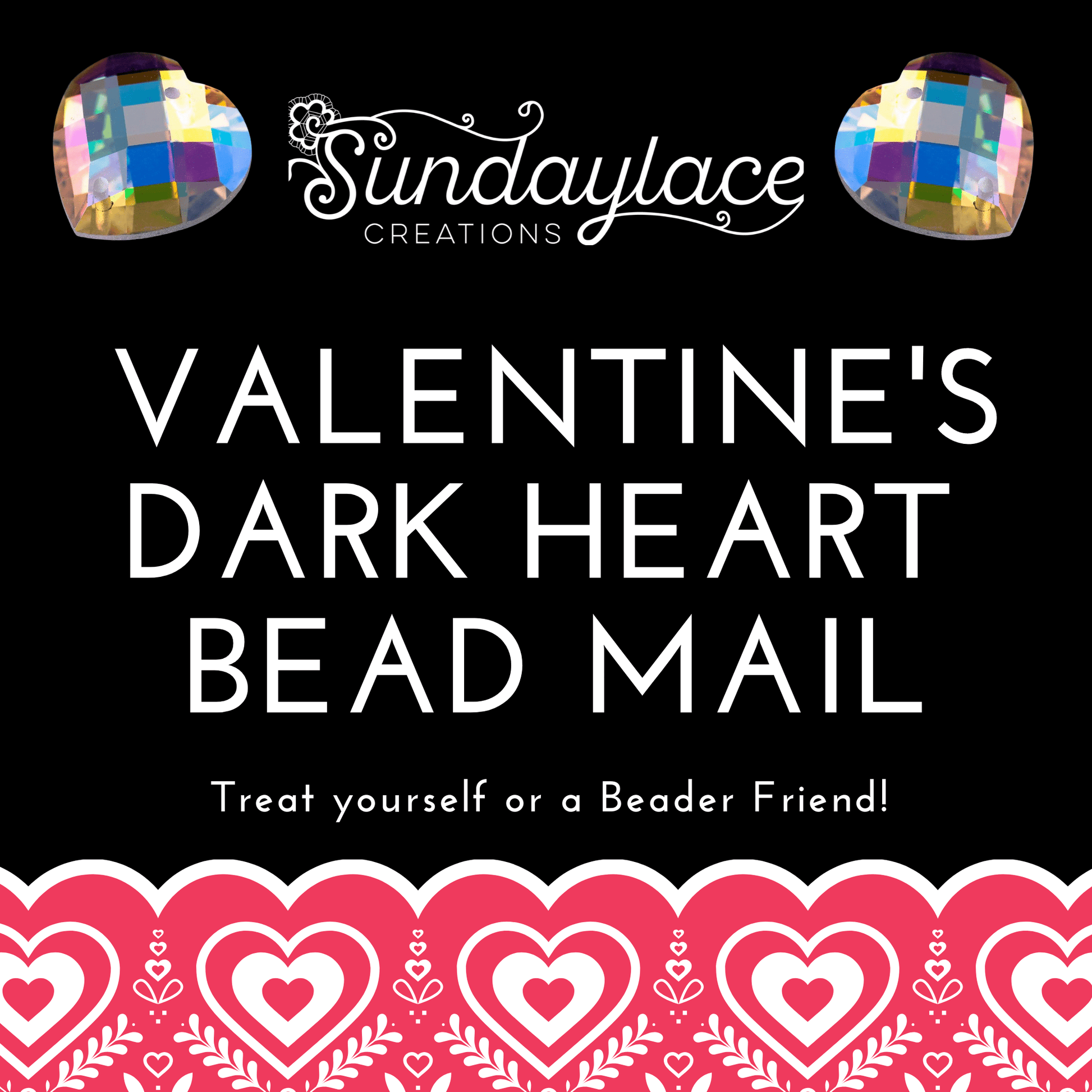 Promotional Products Promotions Dark Heart Valentines Bead Mail LAST CHANCE: Valentine's Supplies Surprise Bag!