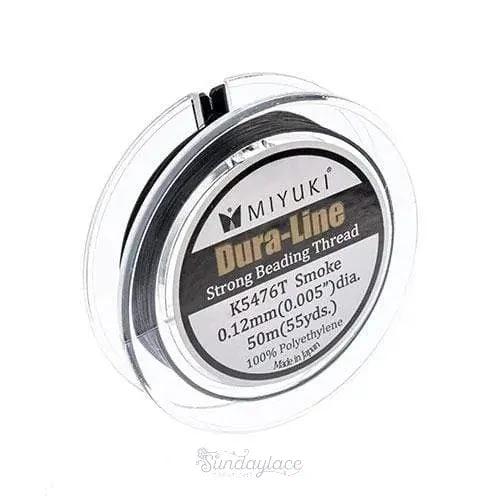 Sundaylace Creations & Bling Basics Smoke- Black 0.15mm Miyuki Dura-Line Crystal Clear 0.15mm or 0.12mm, 50 meters, Strong Beading Thread