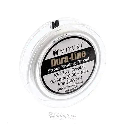 Sundaylace Creations & Bling Basics Crystal Clear 0.15mm Miyuki Dura-Line Crystal Clear 0.15mm or 0.12mm, 50 meters, Strong Beading Thread