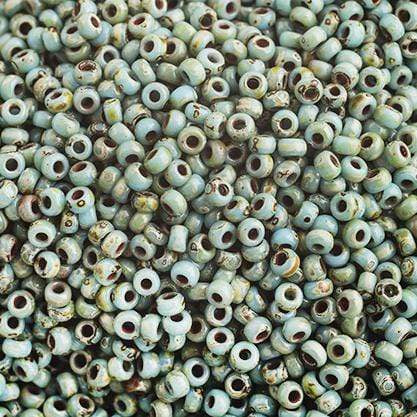 Sundaylace Creations & Bling Miyuki Seed Bead 11/0 Miyuki Seed Bead 11/0 Opaque Turquoise Blue Picasso