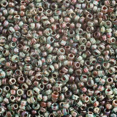 Sundaylace Creations & Bling Miyuki Seed Bead 11/0 Miyuki Seed Bead 11/0 Transparent Sea Foam Picasso (4506v) *rare*