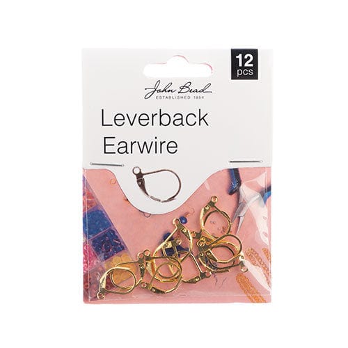 Sundaylace Creations & Bling Basics Must Have Findings - Earwire Leverback (apx 15mm) Gold 12pcs, Earring Finding, New Beader Basics