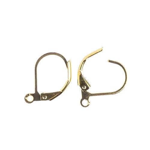 Sundaylace Creations & Bling Basics Must Have Findings - Earwire Leverback (apx 15mm) Gold 12pcs, Earring Finding, New Beader Basics