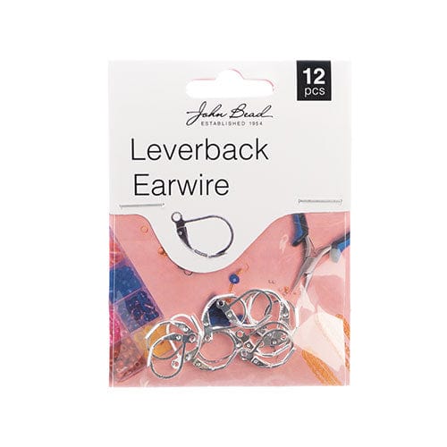 Sundaylace Creations & Bling Basics Must Have Findings - Earwire Leverback (apx 15mm) Silver 12pcs, Earring Finding, New Beader Basics