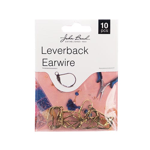 Sundaylace Creations & Bling Basics Must Have Findings - Earwire Leverback (apx 19mm) Antique Gold 10pcs, Earring Finding, New Beader Basics
