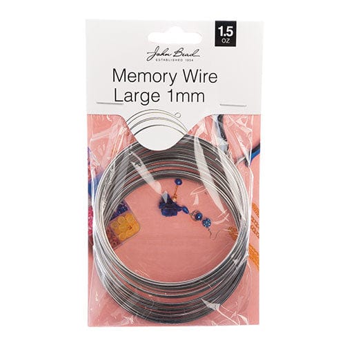 Sundaylace Creations & Bling Basics Must Have Findings - Large Memory Wire (apx 7cm/2.75" diameter) 1mm thick 1.5oz/ 42.45g, Earring Finding, New Beader Basics