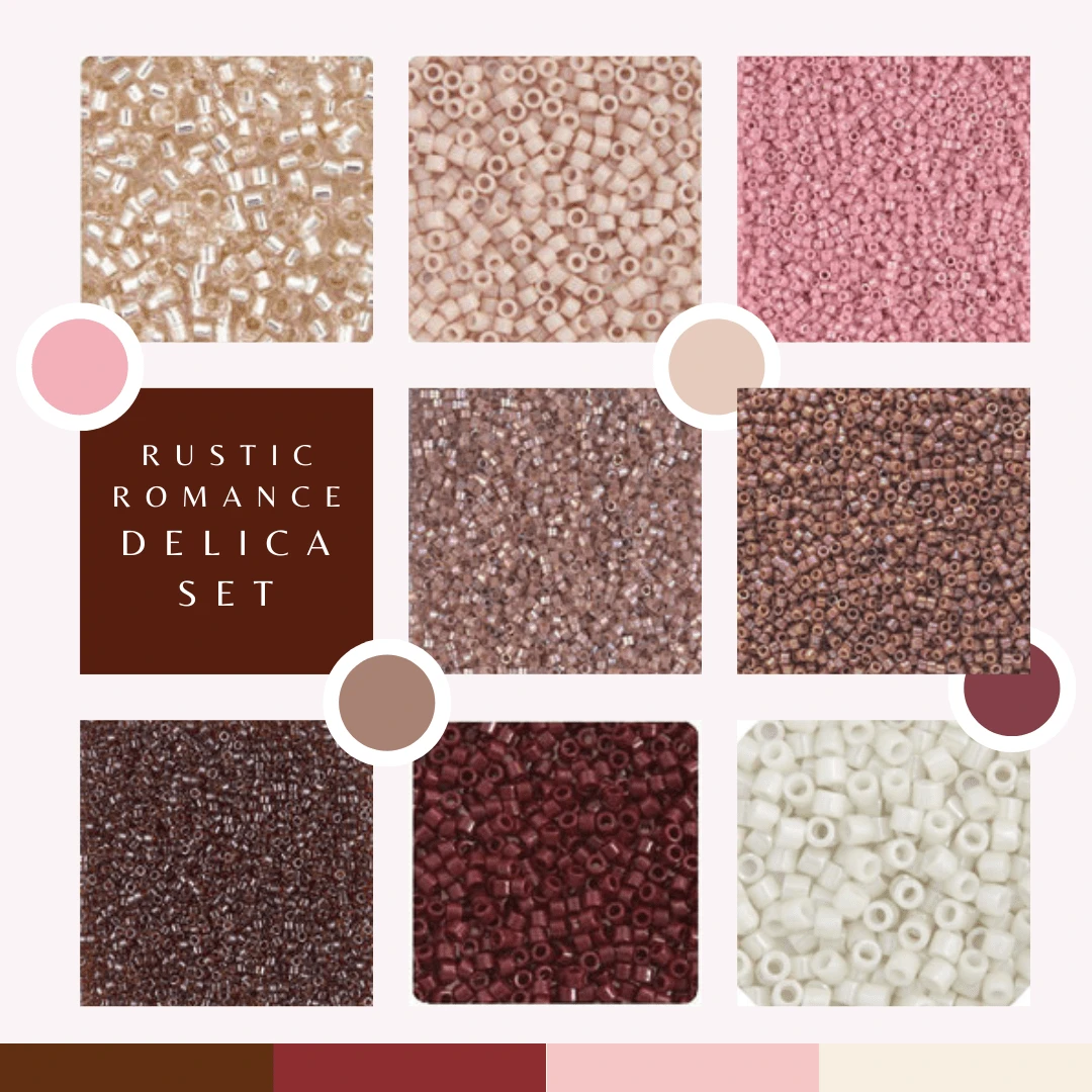 Sundaylace Creations & Bling Promotions Rustic Romance Delica Set, 8 Delica Beads Set, Promotions