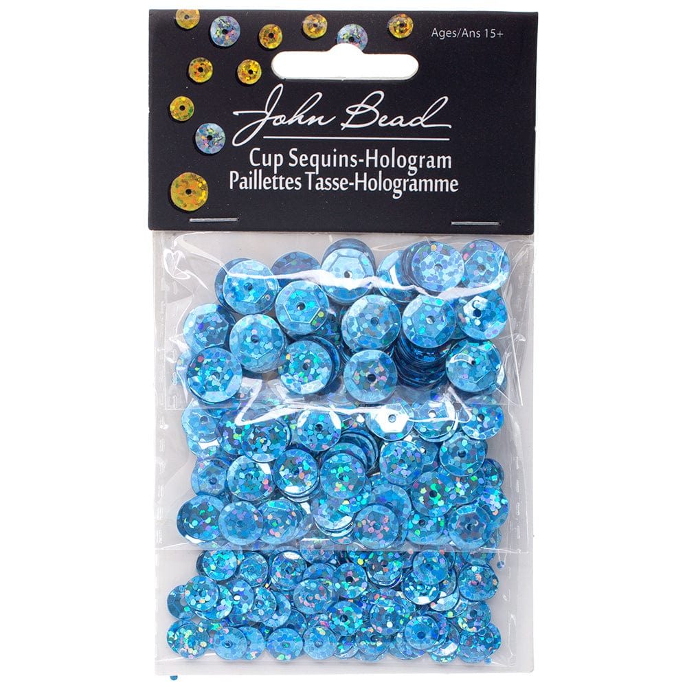 Sundaylace Creations & Bling Sequin Sequins Round 6/8/10mm 700pcs Hologram Aqua Blue