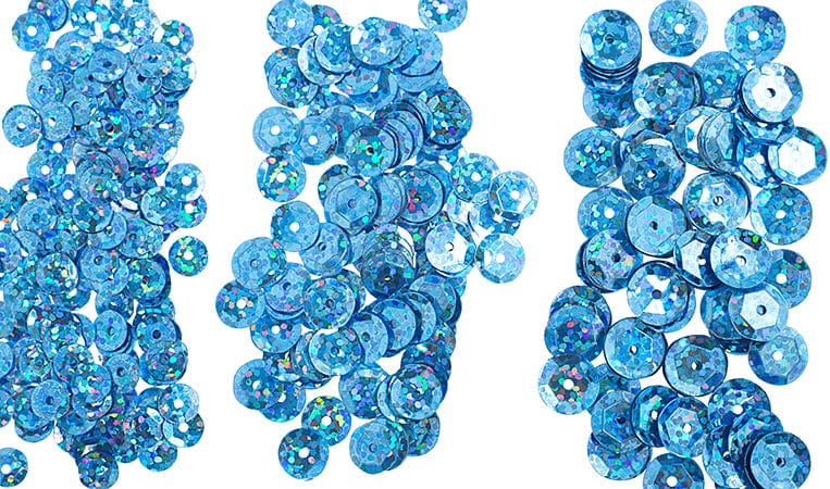 Sundaylace Creations & Bling Sequin Sequins Round 6/8/10mm 700pcs Hologram Aqua Blue