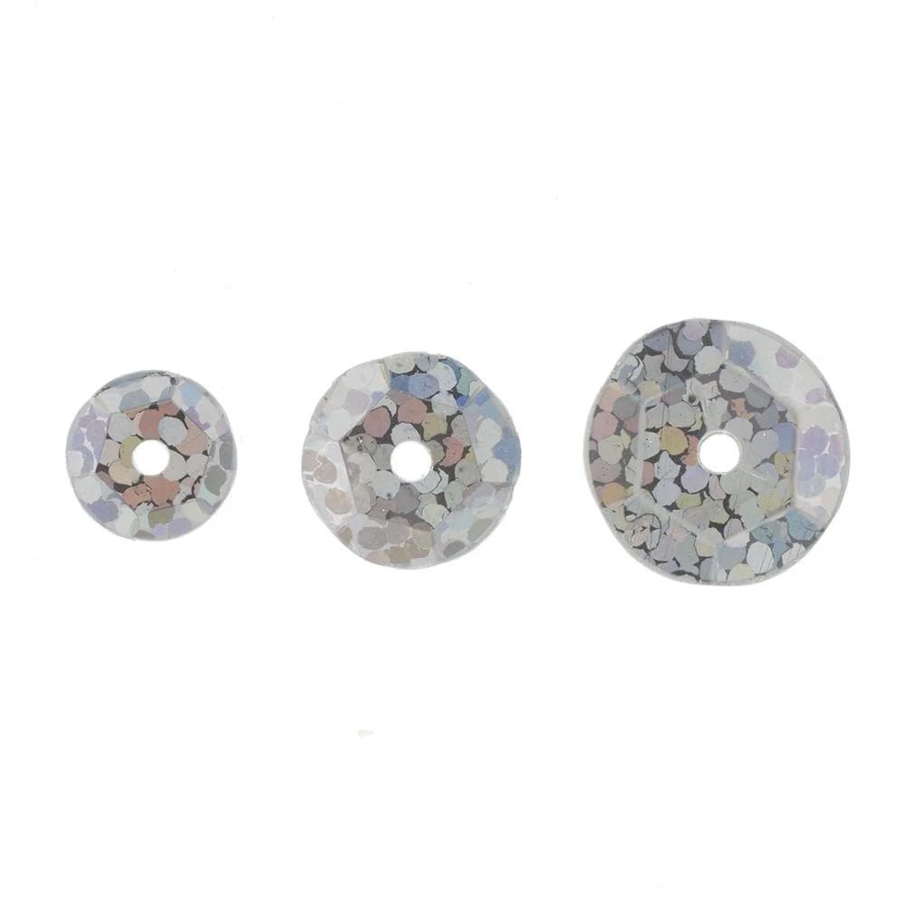 Sundaylace Creations & Bling Sequin Sequins Round 6/8/10mm 700pcs Hologram Silver