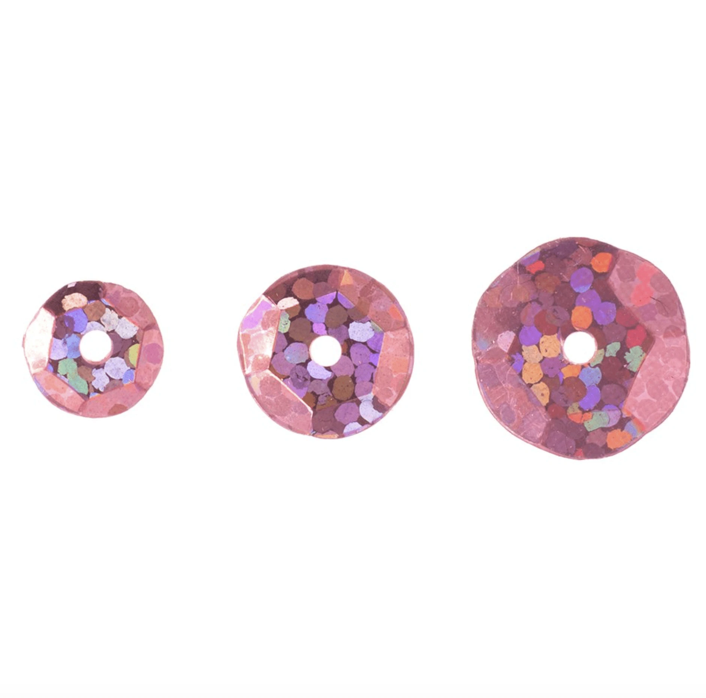 Sundaylace Creations & Bling Sequin Sequins Round 6/8/10mm Hologram Retro Pink