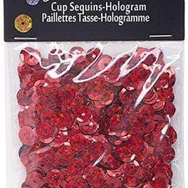 Sundaylace Creations & Bling Sequin Sequins Round 6mm Hologram Red