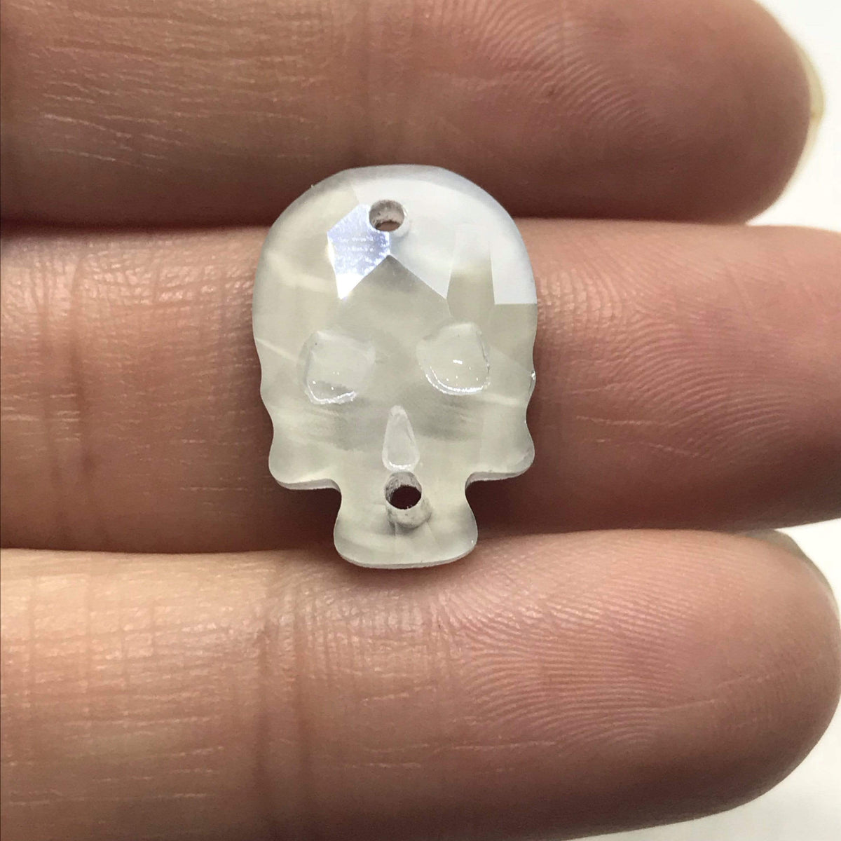 Sundaylace Creations & Bling Fancy Glass Gems Skull Shaped Glass Gem, Flatback, Sew on Gem, in multiple colours