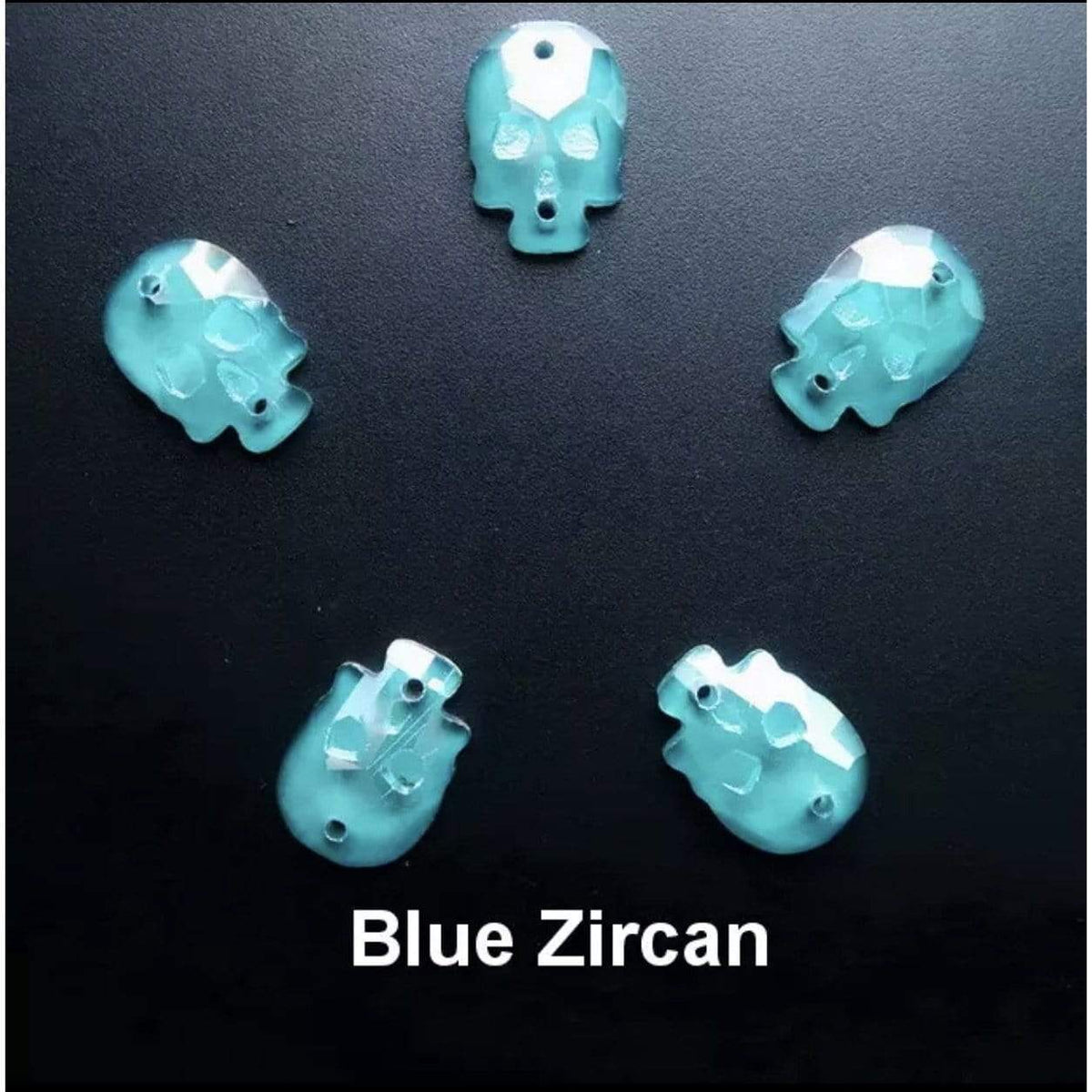 Sundaylace Creations & Bling Fancy Glass Gems Skull Shaped Glass Gem, Flatback, Sew on Gem, in multiple colours
