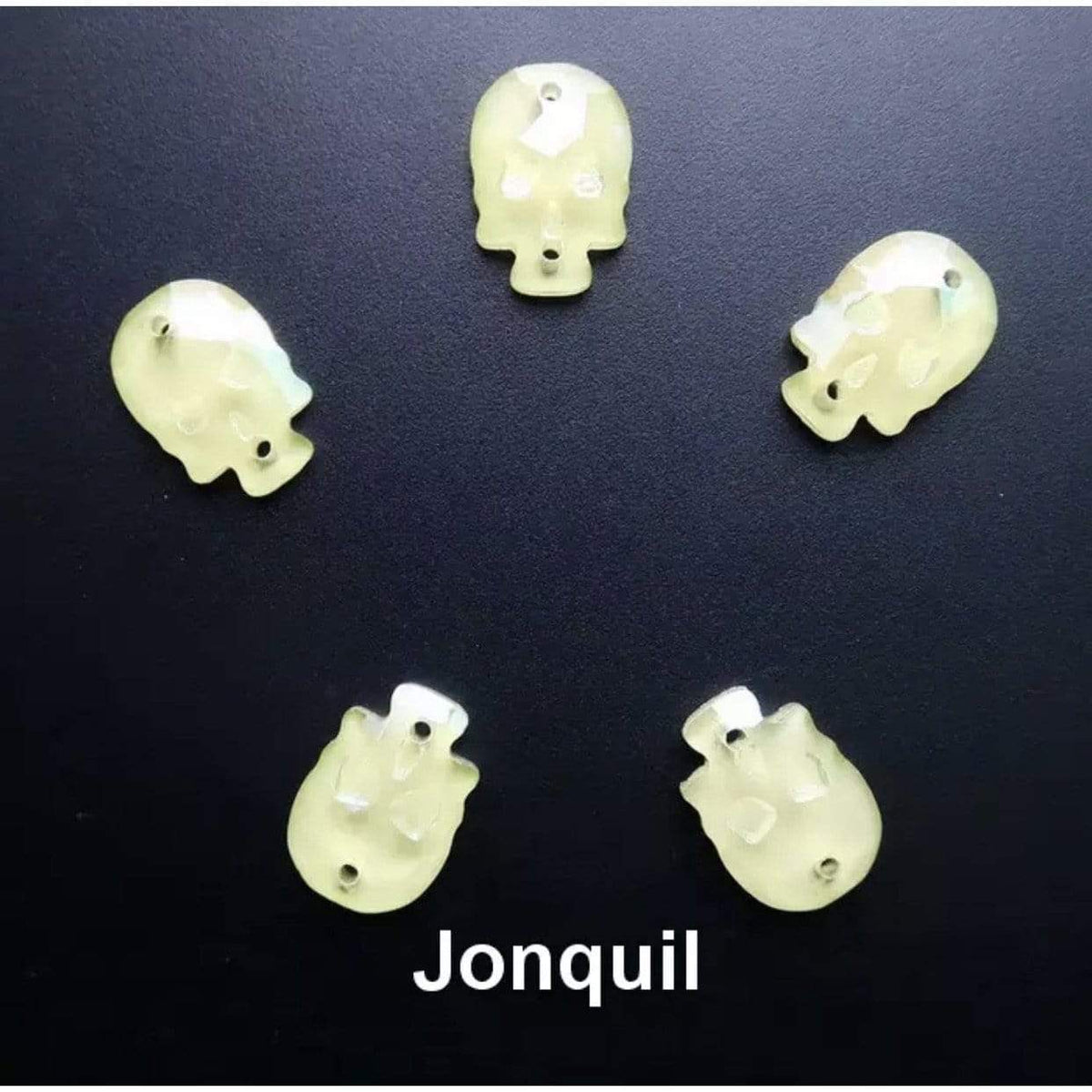 Sundaylace Creations & Bling Fancy Glass Gems Skull Shaped Glass Gem, Flatback, Sew on Gem, in multiple colours