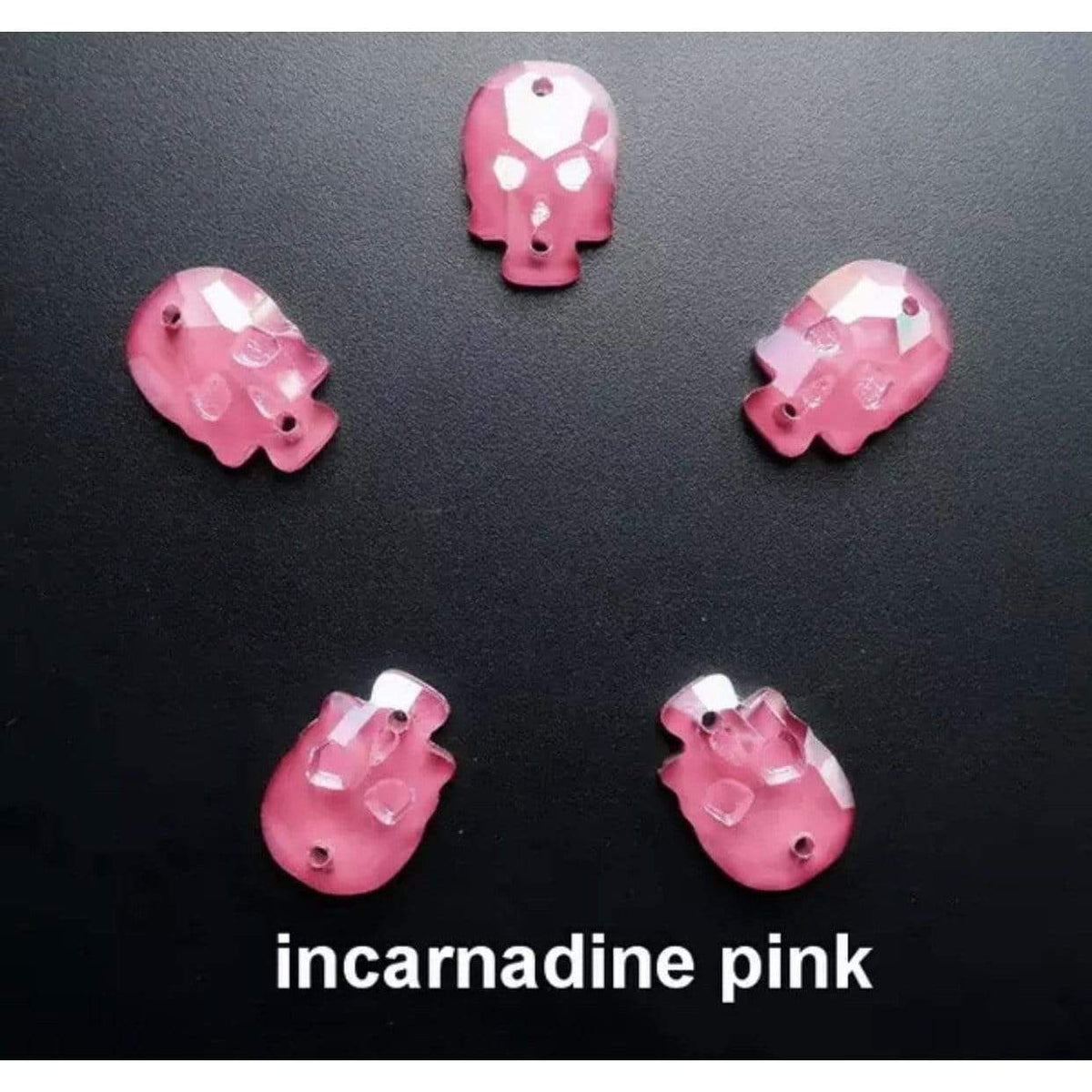 Sundaylace Creations & Bling Fancy Glass Gems Skull Shaped Glass Gem, Flatback, Sew on Gem, in multiple colours