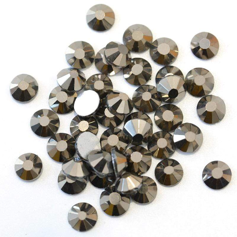 Sundaylace Creations & Bling Glass Gem Ss34 Gunmetal Ss30 (6mm) & Ss34 (7mm) Gunmetal Jet Hemitite, Glue on Rhinestone, Glass Gem *10 pcs*