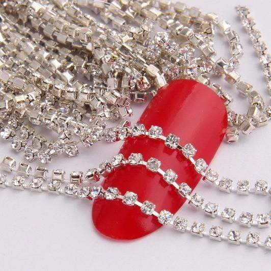 Sundaylace Creations & Bling SS4 Metal Rhinestone Chain Ss4 Silver Clear Stone Sparse Chain SS4 Rhinestone Rope *Rare* in Silver & Gold Metal Chain, Sold in 33"