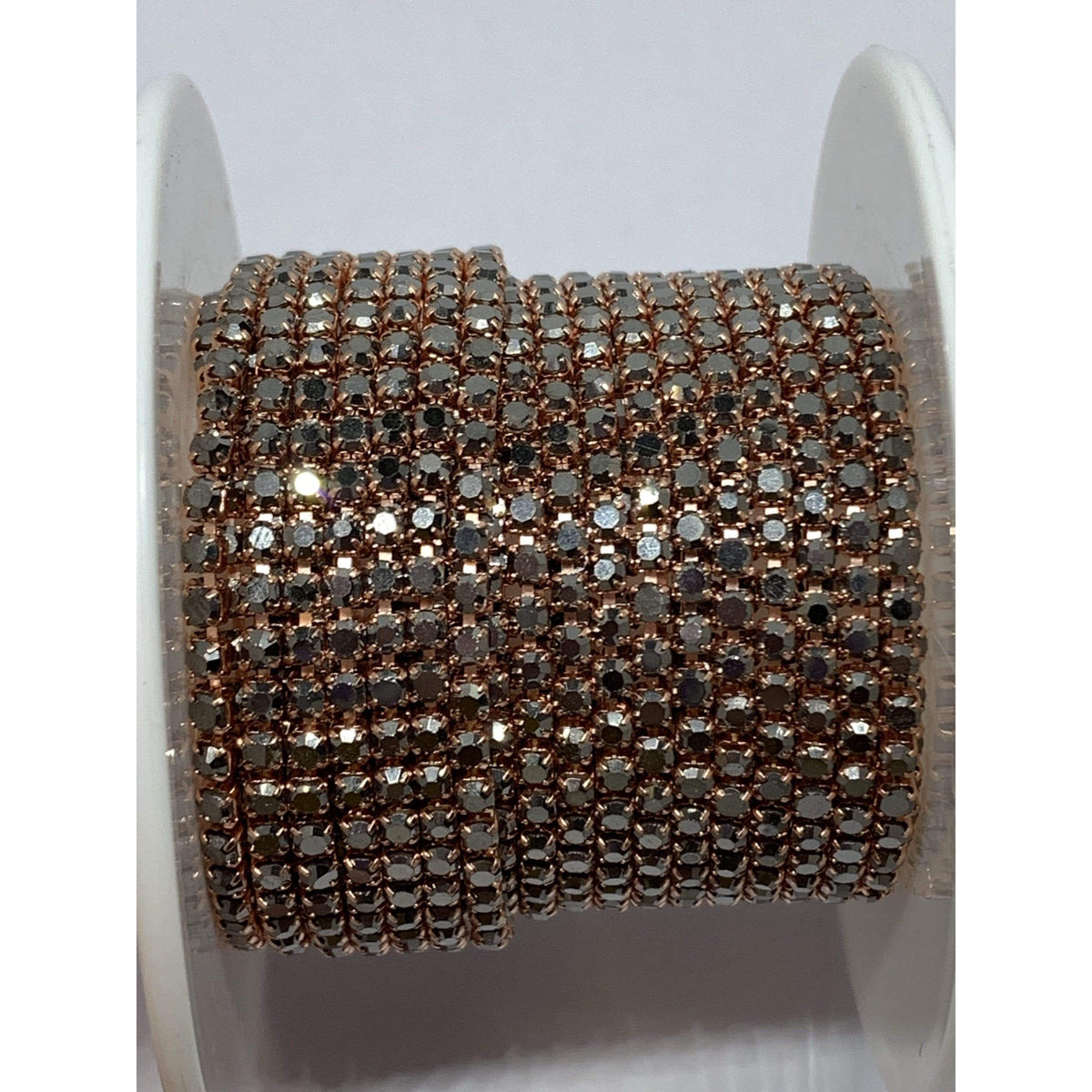 Sundaylace Creations & Bling SS4 Metal Rhinestone Chain Ss4 Gunmetal Stone in Rose Gold Metal Chain, Rhinestone Metal Chain, Sold by "33