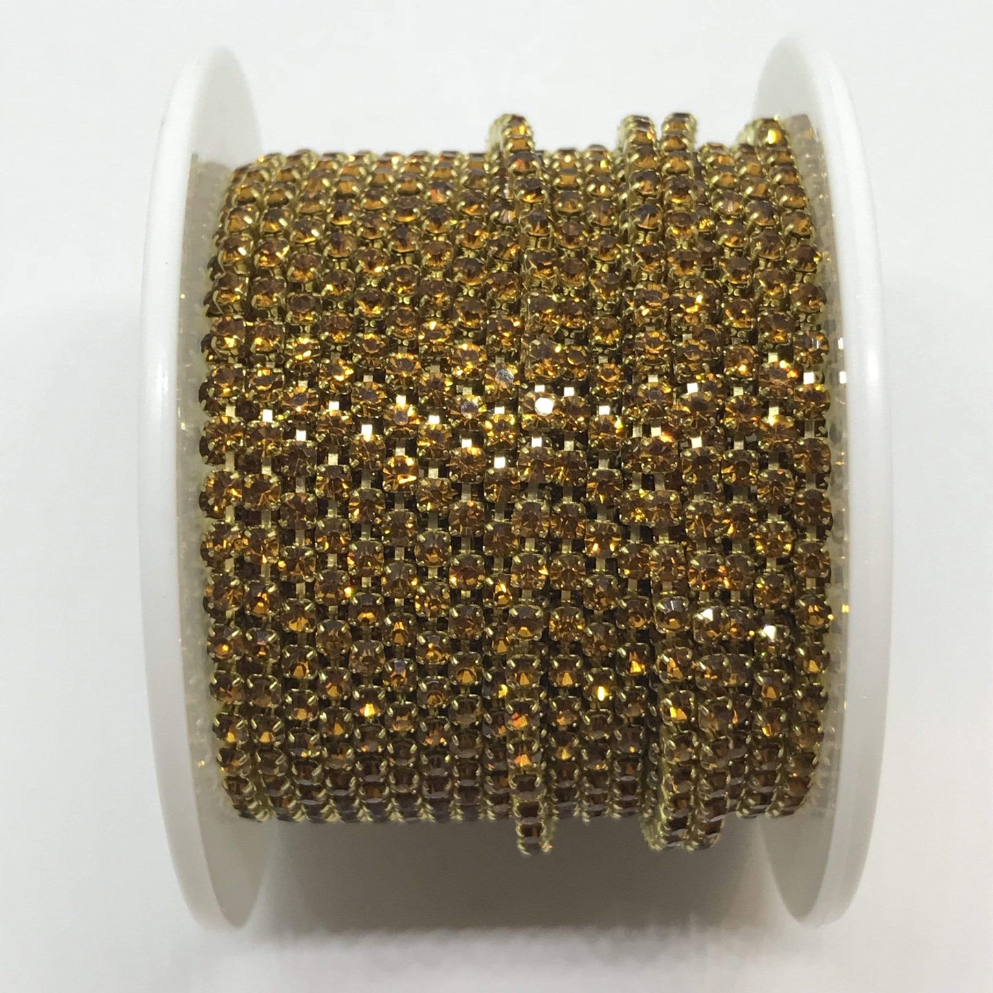 Sundaylace Creations & Bling SS6 Metal Rhinestone Chain Ss6 Coffee Rhinestone in Gold Metal Rhinestone Chain