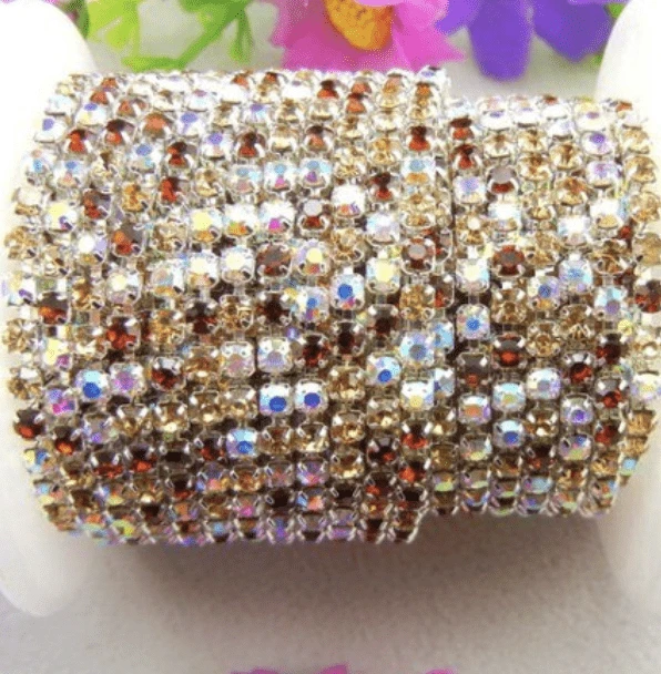 Sundaylace Creations & Bling Ss6 Mixed Rhinestone Stones, Silver Rhinestone Metal Chain