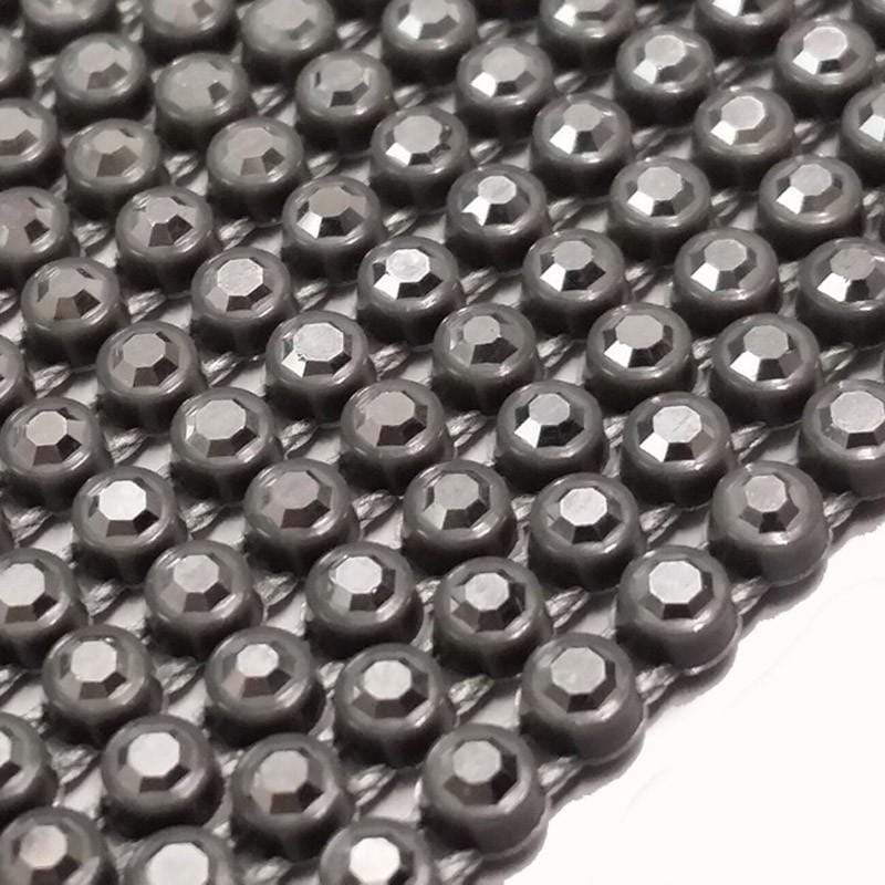 Sundaylace Creations & Bling Ss8 Plastic Rhinestone Banding Rope Ss6 Ss6 Plastic Rhinestone Chain Banding, Silver Metallic in Grey Plastic Rhinestone Chain Banding Rope