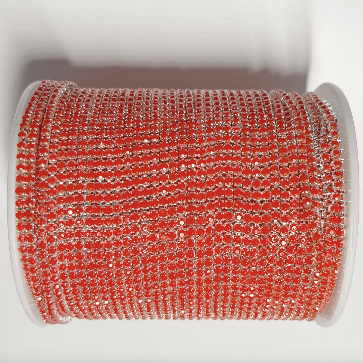 Sundaylace Creations & Bling SS6 Metal Rhinestone Chain Ss6 Red Vermillion Acrylic, Silver Metal Rhinestone Chain