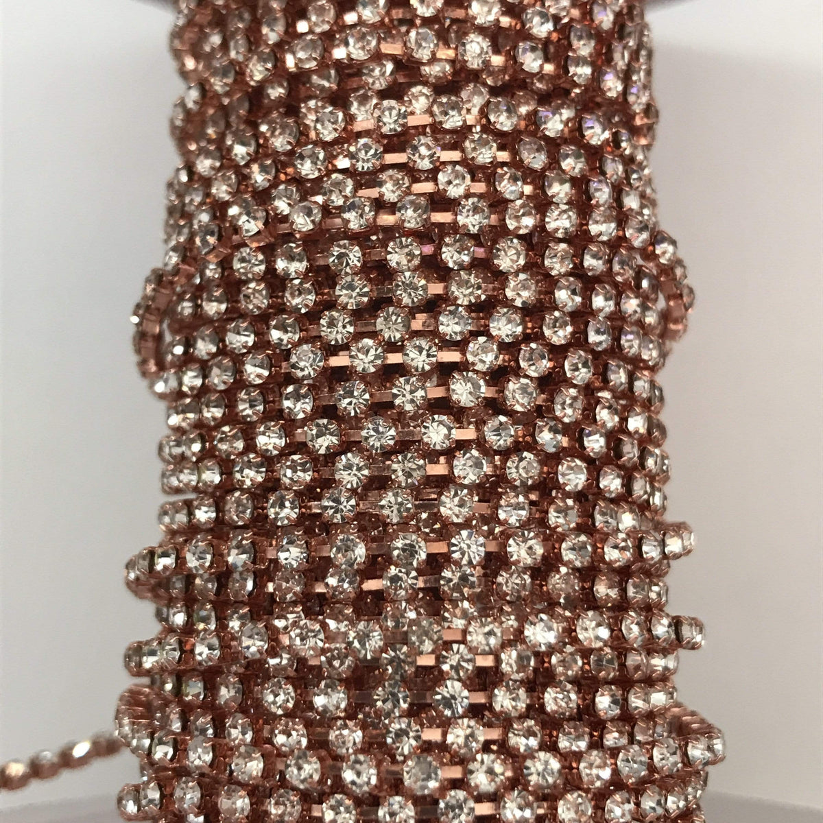 Sundaylace Creations & Bling SS6 Metal Rhinestone Chain Ss6 Rose Gold Rhinestone Metal Chain *Grade AAA Rhinestone*, AB and Clear Stones Dense Rhinestone Chain