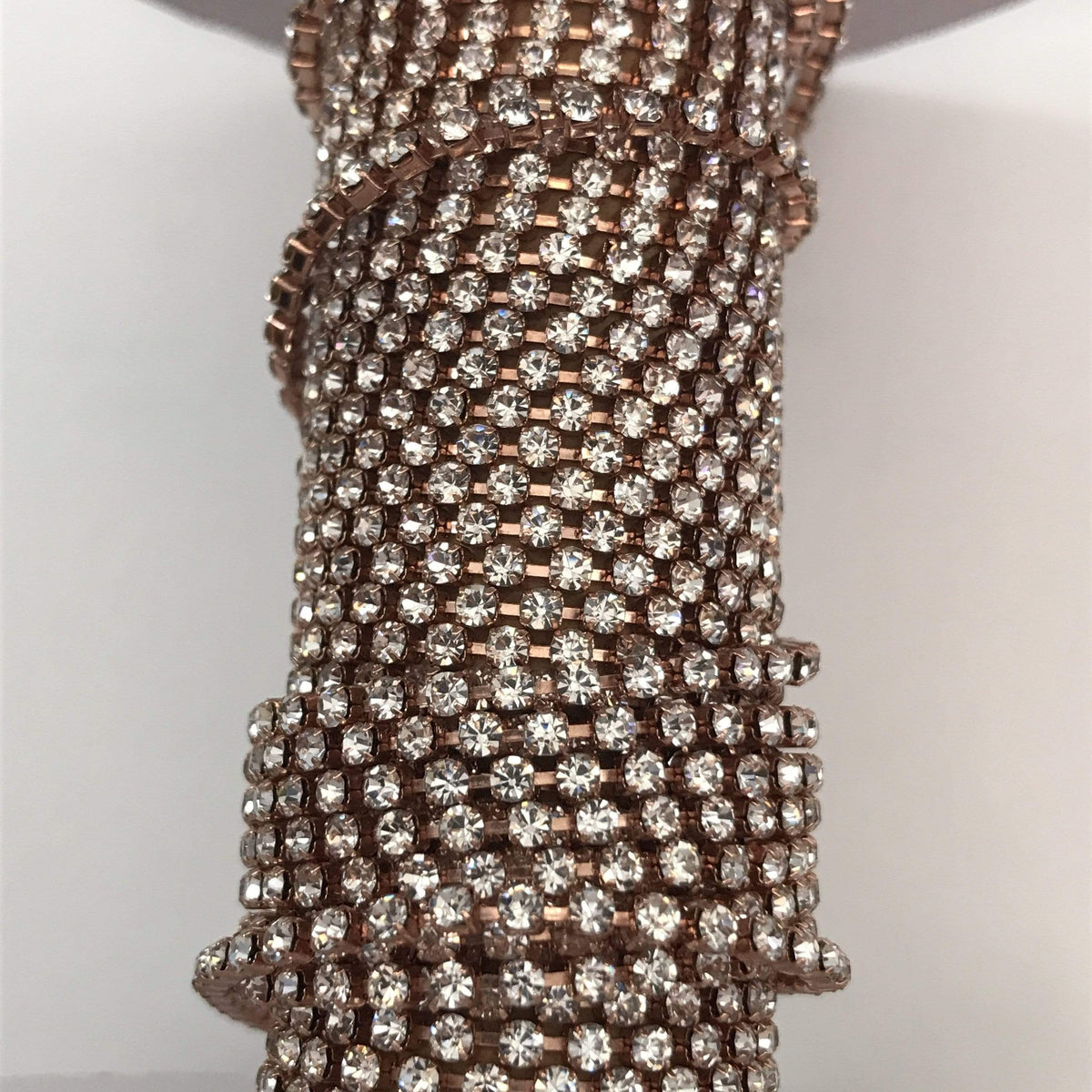 Sundaylace Creations & Bling SS6 Metal Rhinestone Chain Ss6 CLEAR CUP Sparse Rose Gold Chain Ss6 Rose Gold Rhinestone Metal Chain *Grade AAA Rhinestone*, AB and Clear Stones Dense Rhinestone Chain