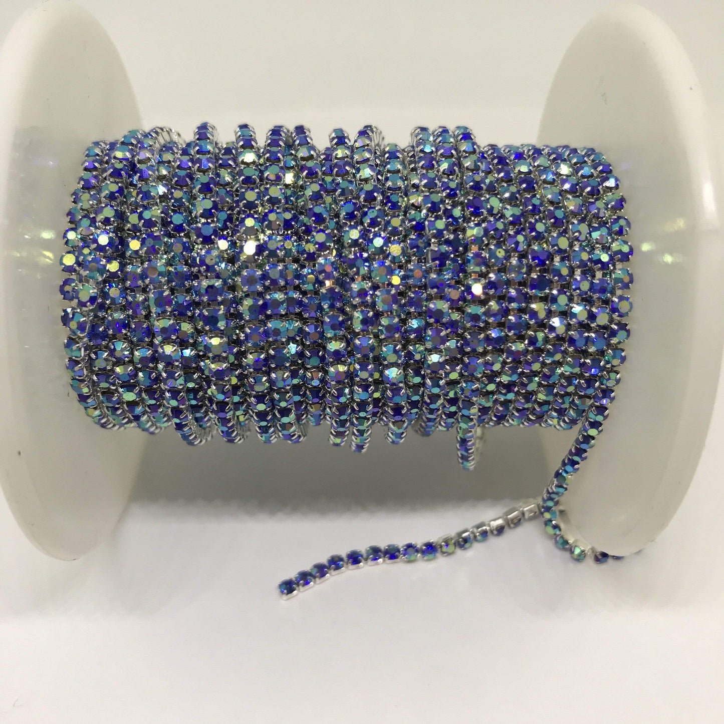 Sundaylace Creations & Bling SS6 Metal Rhinestone Chain Sapphire AB with Silver Chain Ss6 Sapphire AB, Rhinestone with Silver/Gold Chain, Rhinestone Metal Chain