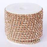 Ss6 Silk on SILVER Metal Rhinestone Chain (Sold in 36") SS6 Metal Rhinestone Chain