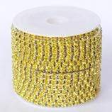 Ss6 Yellow on SILVER Metal Rhinestone Chain (Sold in 36") SS6 Metal Rhinestone Chain