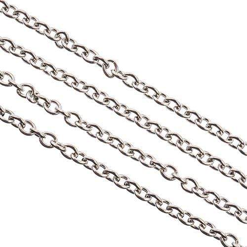Sundaylace Creations & Bling Stainless Steel Rolo Chain 1m w/ 2.9x2.4mm Links, John Beads Basics