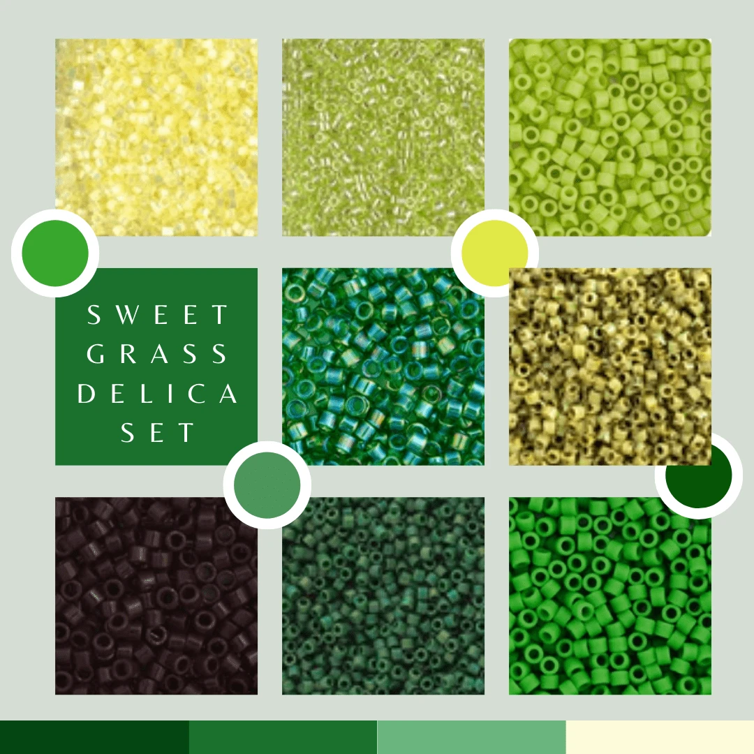 Sundaylace Creations & Bling Promotions "Sweetgrass" Set, 8 Delica Beads Set, Fall Special Promotion