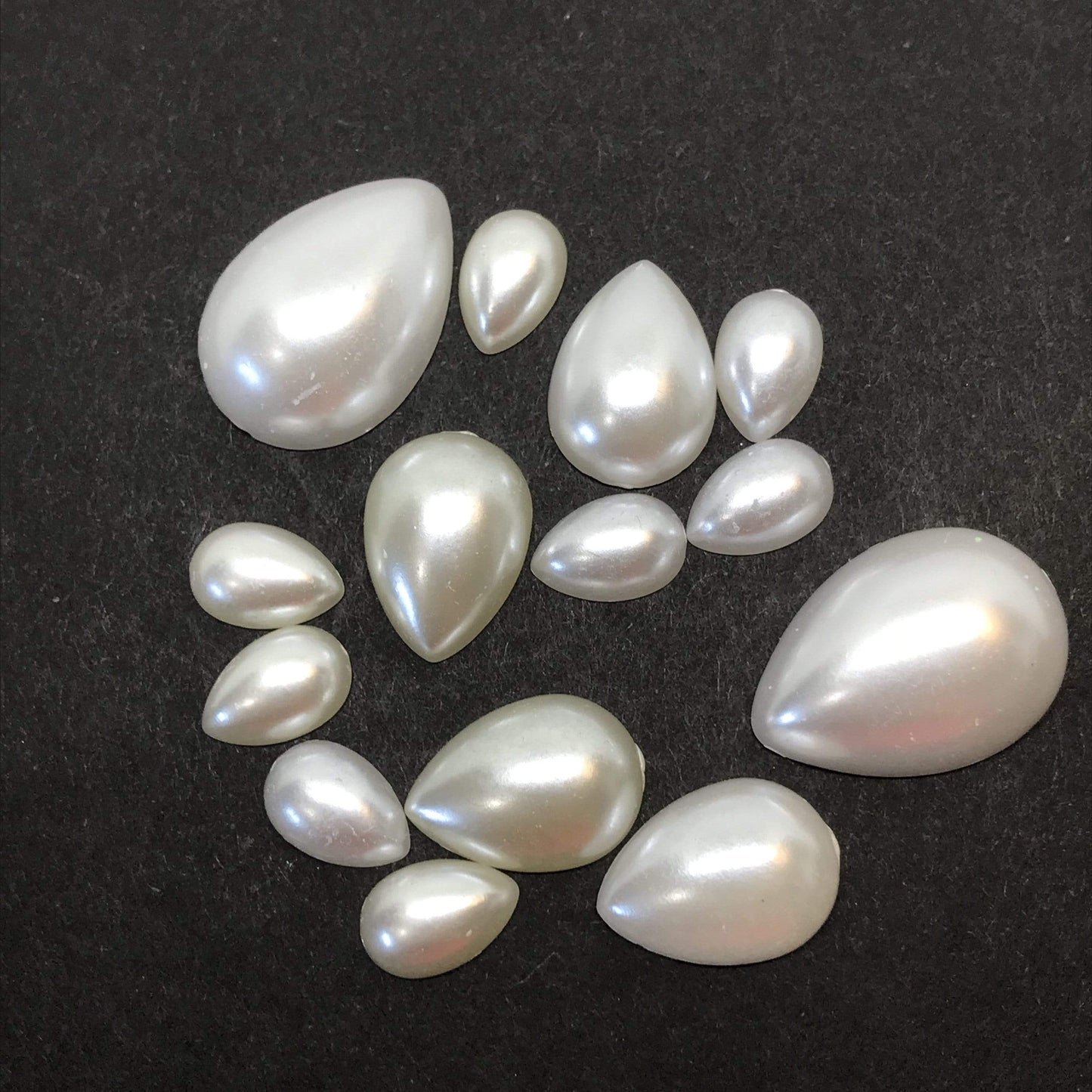 Sundaylace Creations & Bling Pearl Gems Teardrop Pearl Gems- White and Ivory Resin Gem