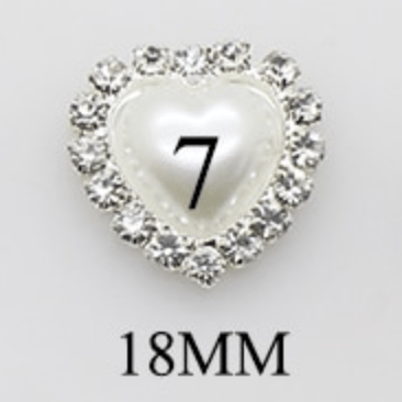 Sundaylace Creations & Bling Rhinestone Frame 18mm HEART White Pearl #7 White/Ivory Pearl in Metal Rhinestone Frame, Various Sizes/Shapes- Teardrop, Heart, Oval
