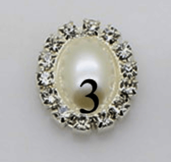 Sundaylace Creations & Bling Rhinestone Frame 16*20mm OVAL IVORY Pearl #3 White/Ivory Pearl in Metal Rhinestone Frame, Various Sizes/Shapes- Teardrop, Heart, Oval