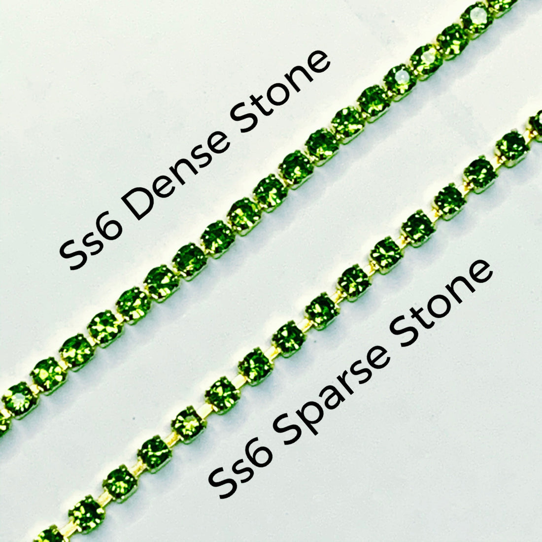 What is the difference between Sparse and Dense Rhinestone Chain?