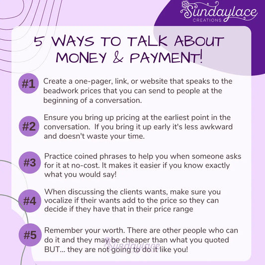 5-Ways-to-Talk-about-Money-Payment-for-Bead-Artisans Sundaylace Creations & Bling